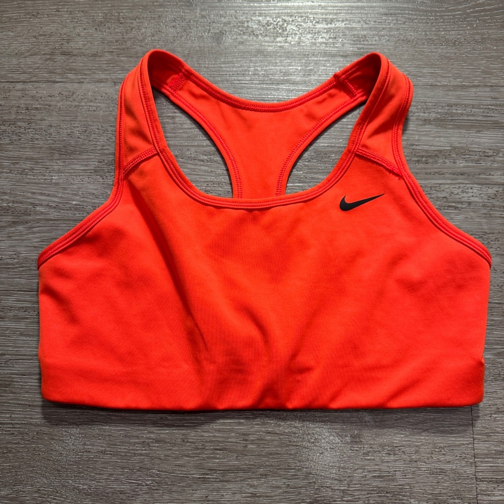 Nike Sports Bra Women Medium Red Performance Dri-FIT Racerback Gym BV3630-673